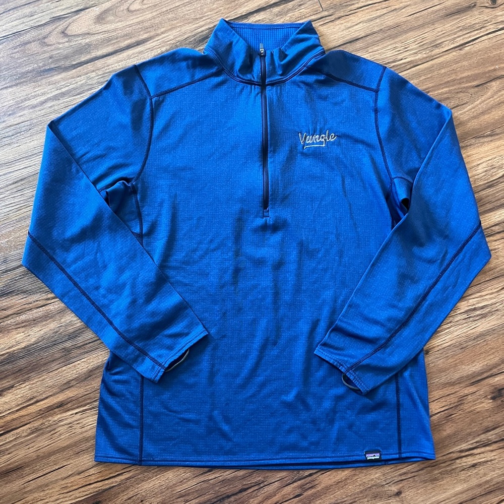 Patagonia Mens Mid Weight Quarter Zip Capilene Baselayer Polartec Blue Size XL